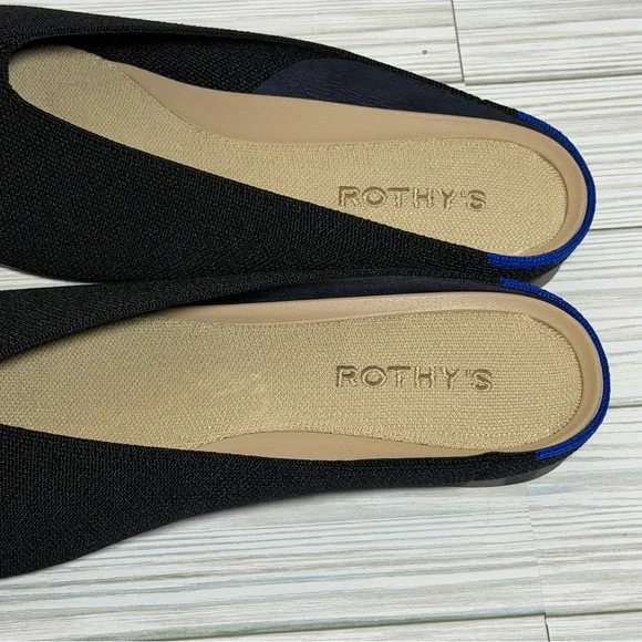 Rothy’s Almond Demi Mule Black Knit Women’s Size 9.5 - Picture 4 of 10